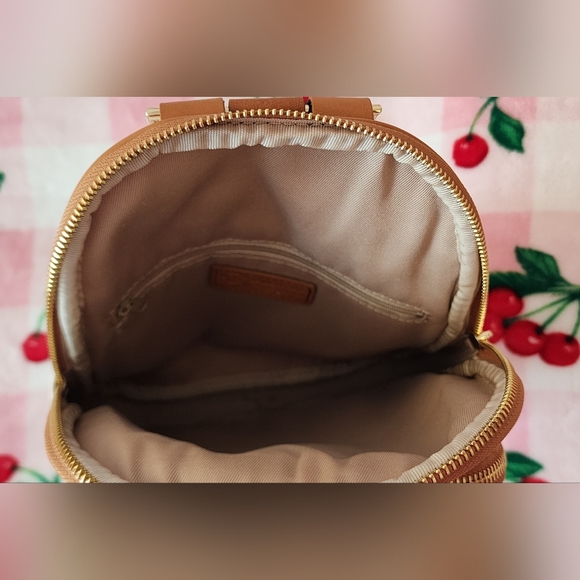 Valentina White/Beige and Tan Leather Backpack - Picture 9 of 10